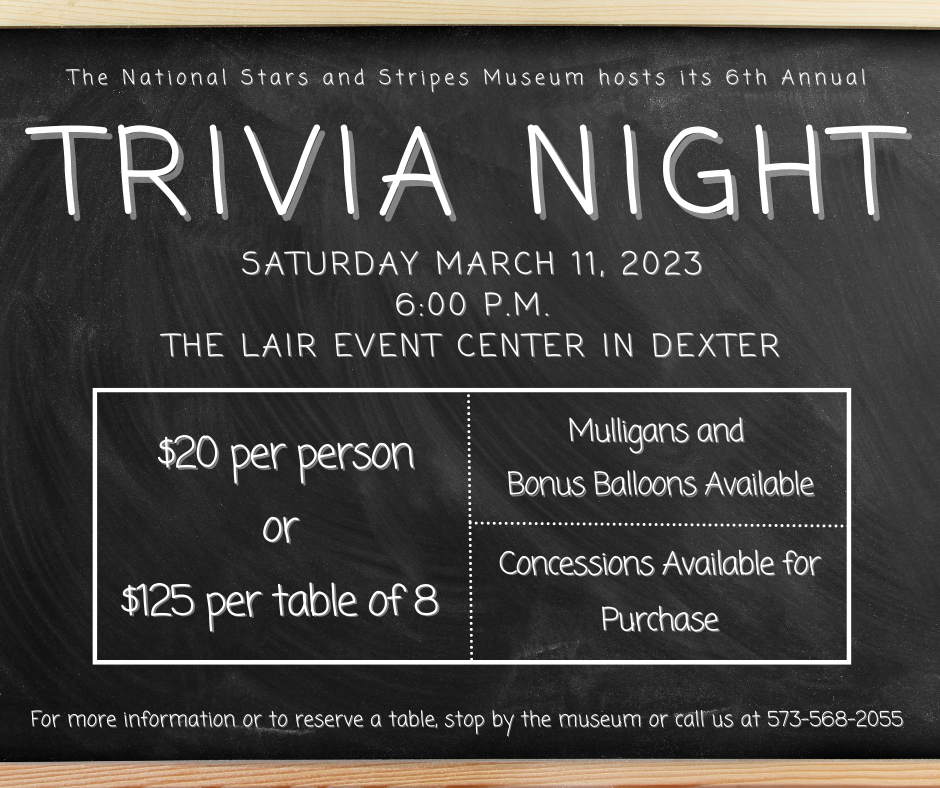 Stars and Stripes Museum Trivia Night Saturday March 11 2023