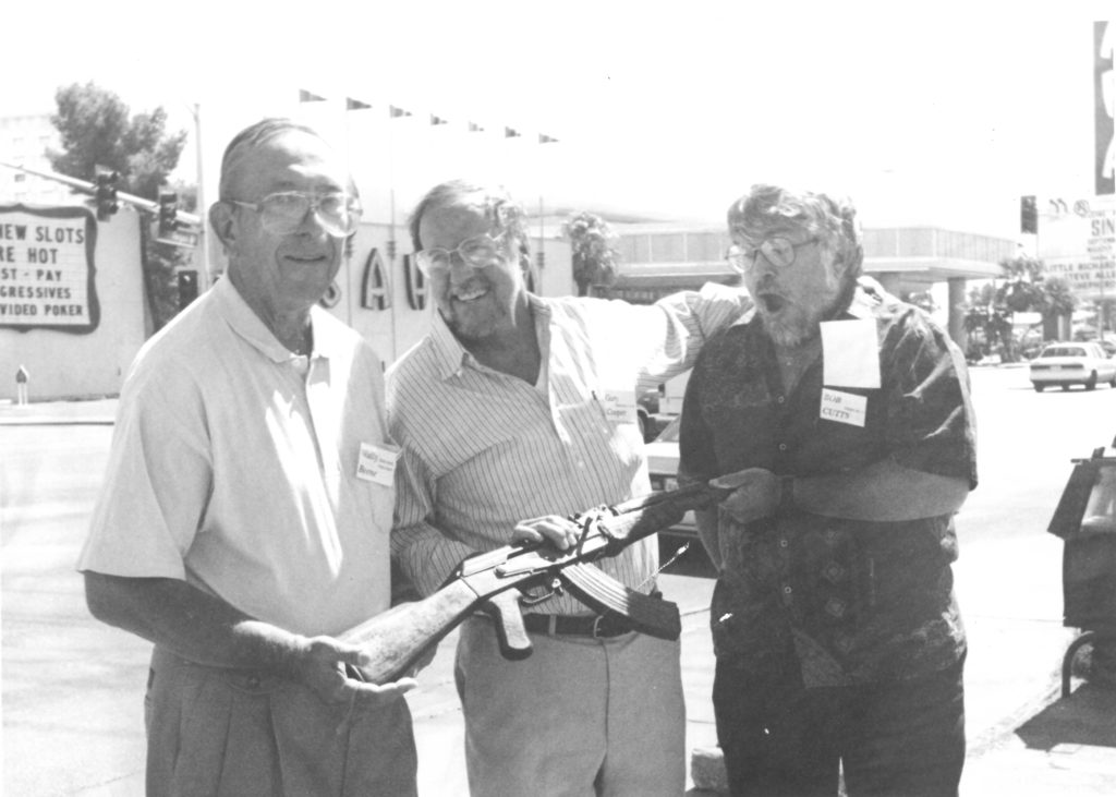 Wally Beene Gary Cooper and Bob Cutts with The War Trophy in Las Vegas in 1994