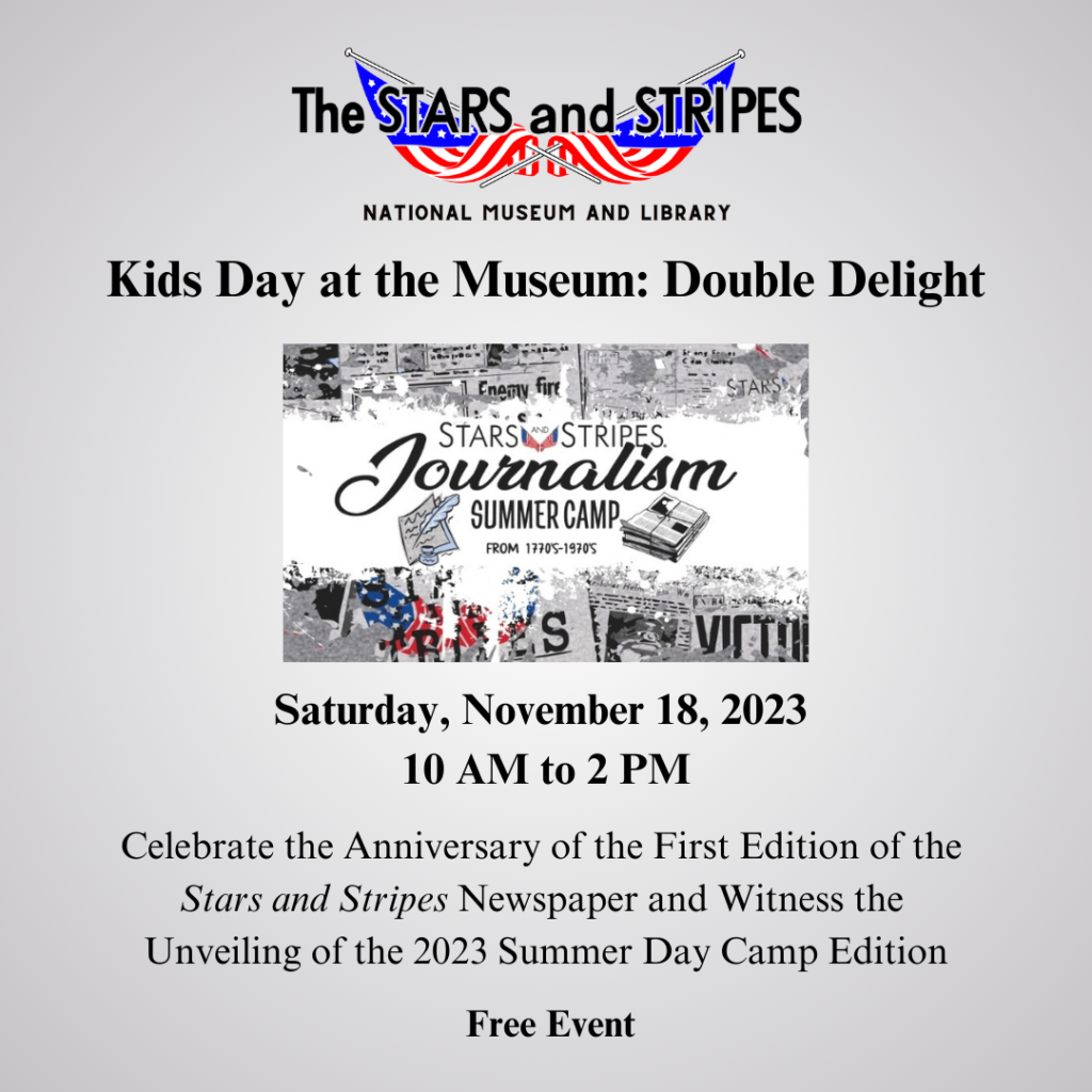 November 2023 Kids Day at the Museum Double Delight Saturday November 18 2023 from 10am to 2pm at the Stars and Stripes Museum in Bloomfield Missouri