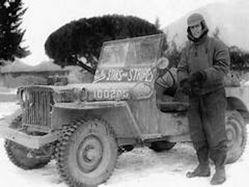 Sandy Colton in Korea with his Jeep