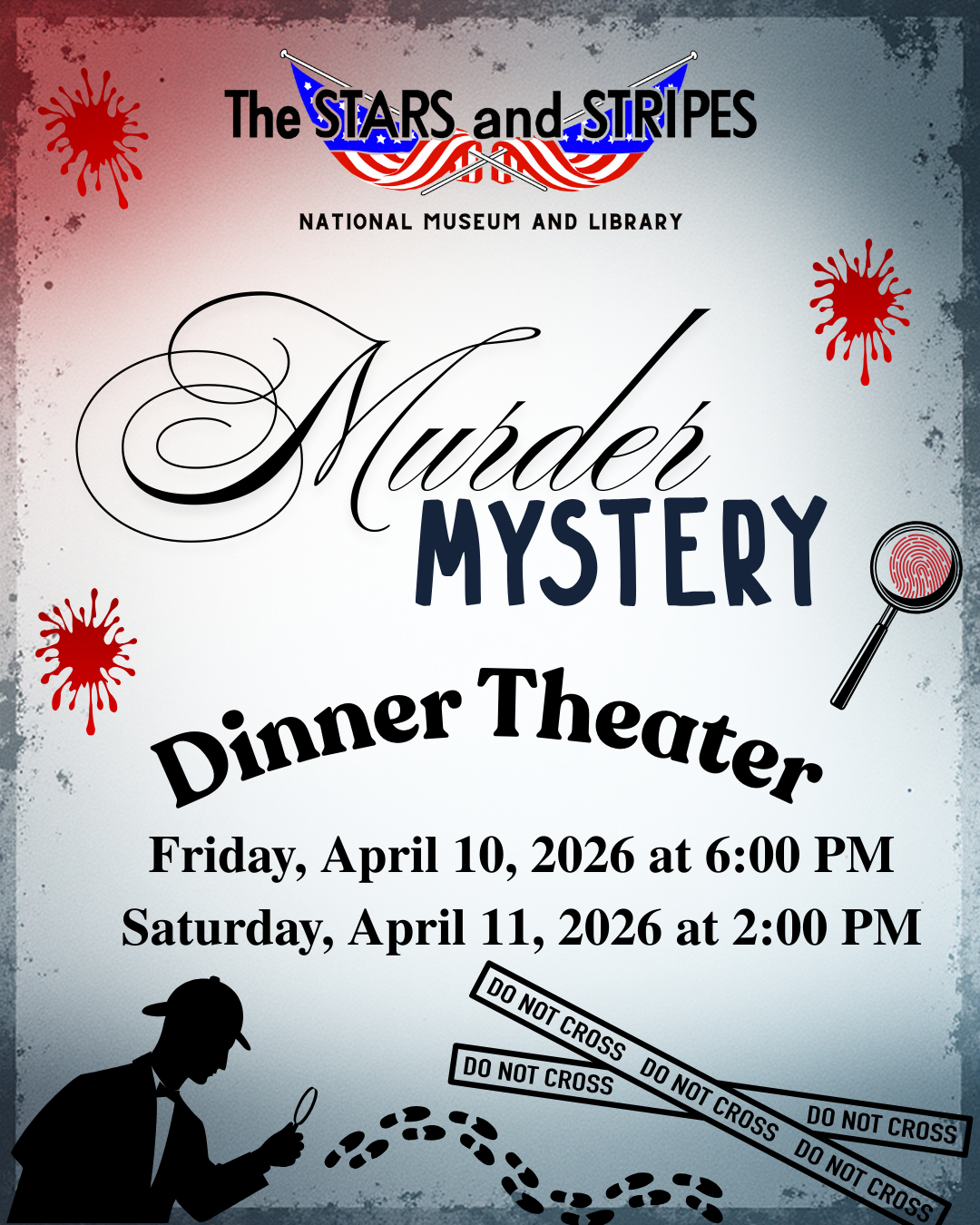 flyer for the Murder Mystery dinner theater