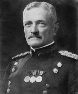Formal military portrait of General John J. Pershing, Commander of the American Expeditionary Forces, who revived the Stars and Stripes newspaper in 1918.