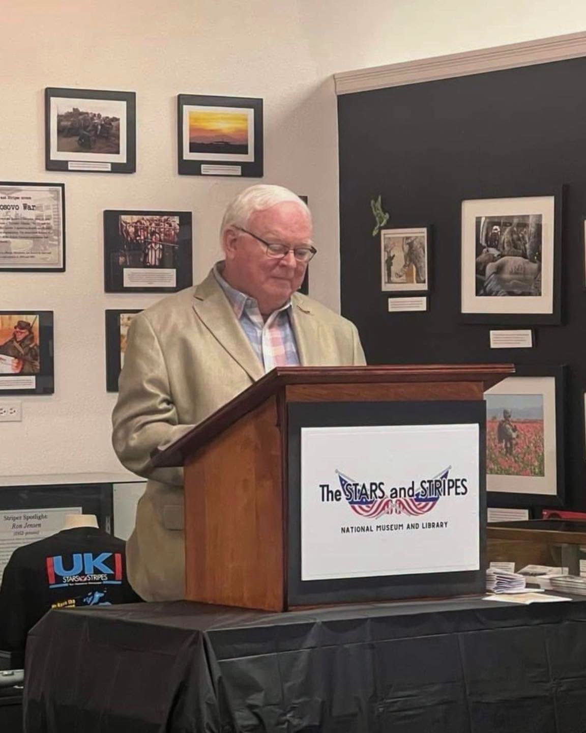 Brian S. Brooks, President of the Board of Directors, speaking at a podium