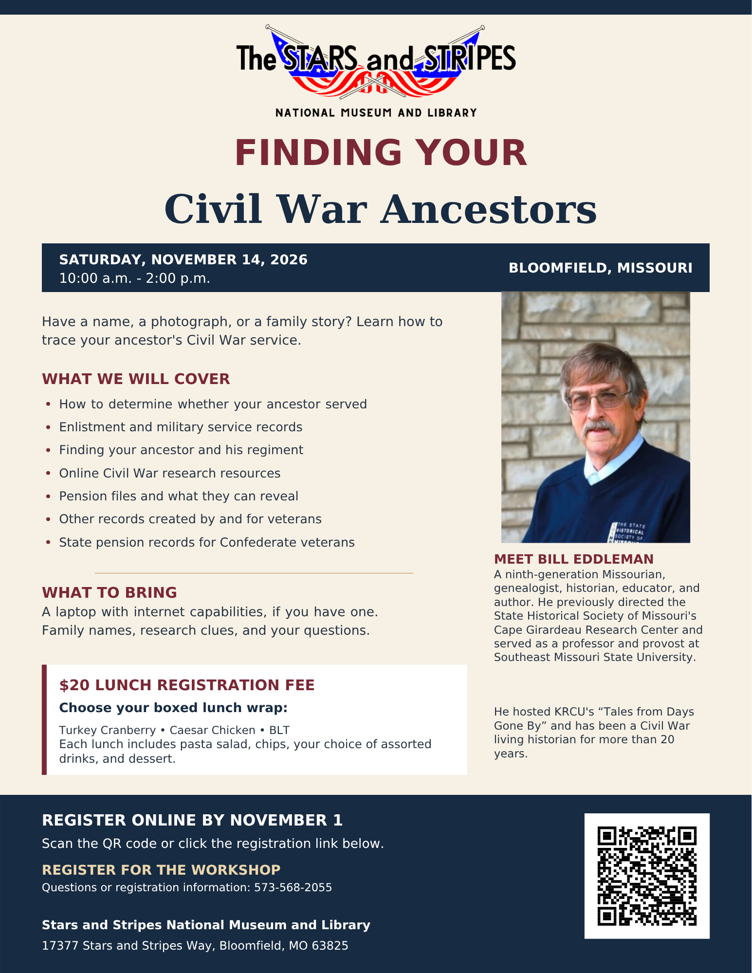 Flyer for the Finding your civil war ancestor