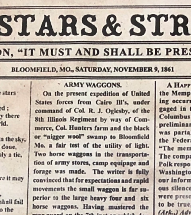 The first Stars and Stripes Newspaper from 1861